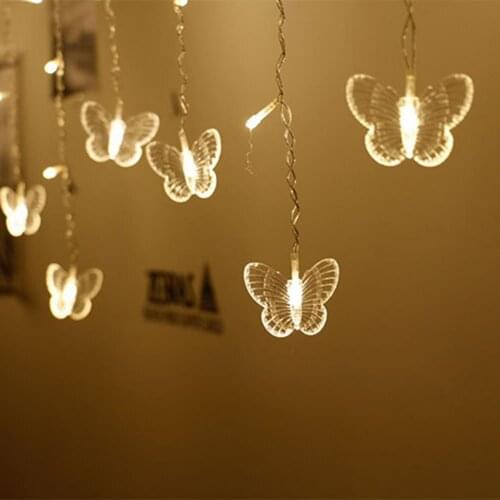 String Light Butterfly Shape LED Plastic Holiday Decor Christmas Fairy Light for Night