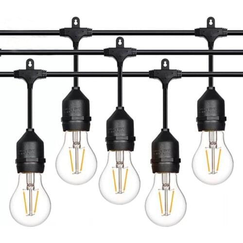 10/20LED Outdoor A60 Globe String Lights with 2W Bulbs Backyard Patio Hanging Garland Light for Bistro Pergola Cafe Gazebo Decor