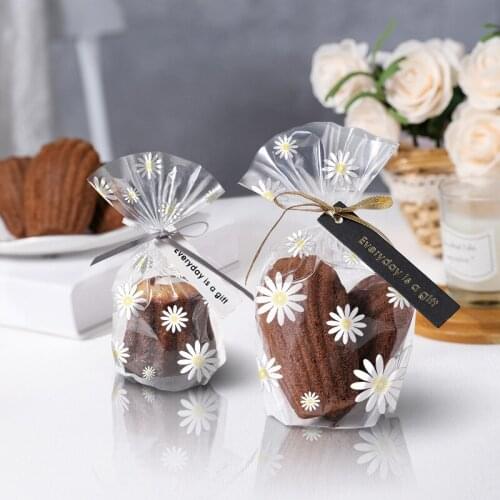 50/100Pcs Packaging Bags Flower Printed Cookie Snack Apple Chocolate Candy Storage Bag For Christmas Party Gift Bag