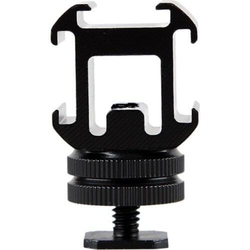 3-Side Camera Hot Shoe Mount Adapter to 1/4", Camera Hot Shoe Bracket for Flash Light, LED Video Light, Microphone, Monitor