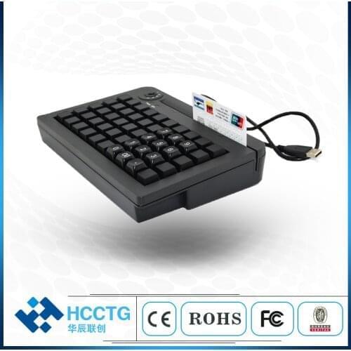 High Quality MembraneKB50 POS 50 Keys Mini POS Programmable Keyboard with Card Reader SDK Free KB50M