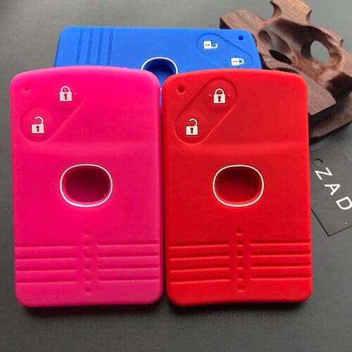 ZAD Silicone rubber car key cover case holder shell skin set for Mazda 3 5 6 8 M8 CX-7 CX-9 2 buttons smart card remote key fob