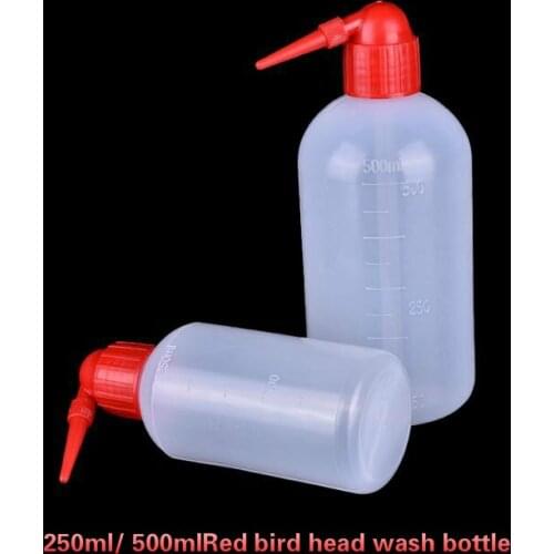 1 pcs 250ml/500ml Red Bird Head Tattoo Squeeze Bottle Diffuser Green Soap Wash Lab Supply Plastic