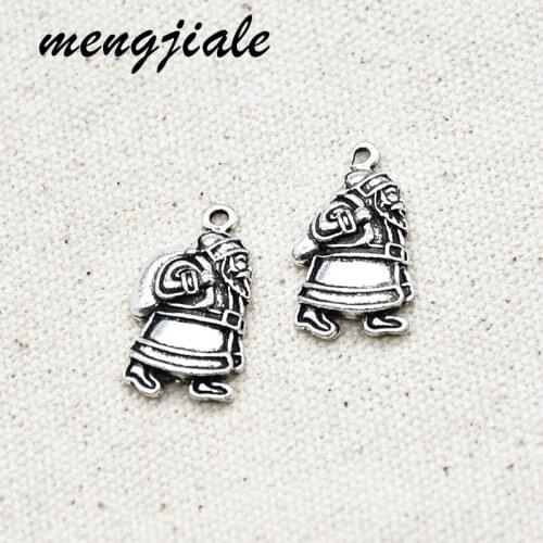 10PCS Wholesale Vintage Metal Santa Claus Charms Christmas PendantsFor Jewelry Accessories Handmade DIY Craft
