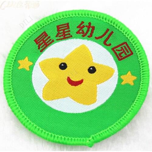100 Pieces Customized Garment Badge Embroidery Badage Iron On Backing Label Garment Fabric Embroidered Brand Label