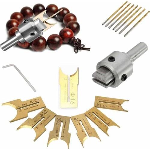 16pcs Wood Bead Making Tool 14-25mm Bead Ball Drill Tool Carbide Mill Set H99F