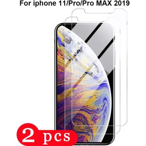 2Pcs 9H for iPhone 7 8 plus 11 pro max x xr xs max tempered glass phone screen protector protective film on the glass smartphone