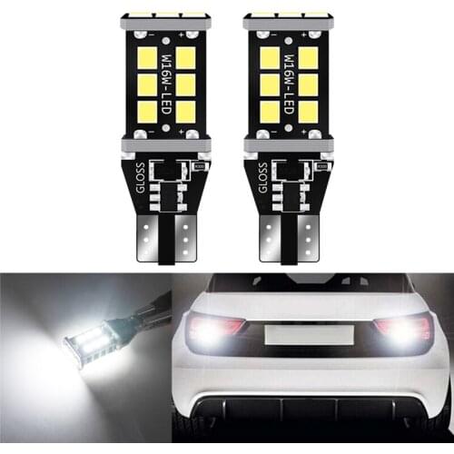 2x High Power 15 SMD 2835 Auto Bulb Car Reverse Back Light T15 W16W Backup Lamp LED Canbus