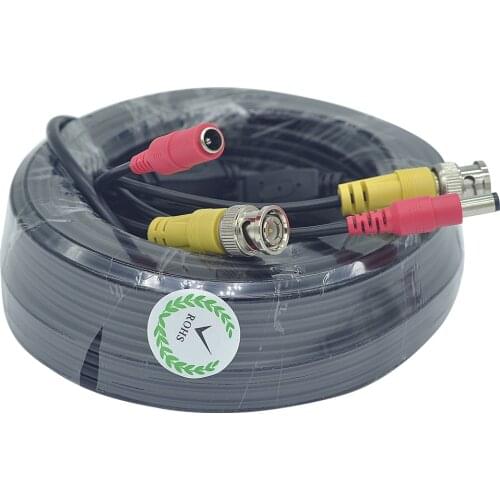 20M Cable CCTV BNC DC conector CCTV alimentación de vídeo soporte de Cable HDCVI HDTVI Cámara DE SEGURIDAD AHD para dvr y cámara