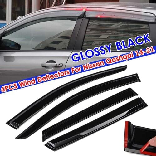 4PCS For Nissan Qashqai 2014 2015 2016 2017 2018 2019-2021 Car Window Wind Sun Rain Visor Deflectors Tinted Windows Shield