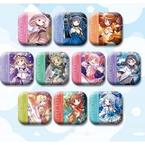 58mm anime Puella Magi Madoka Magica Homura Miki Sayaka Iron badge Brooch Sauqre Pins