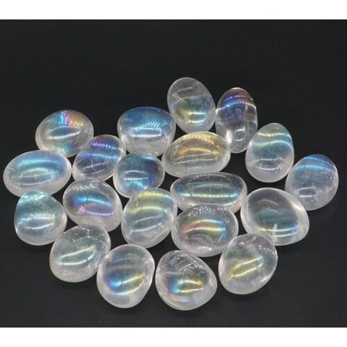Bulk Tumbled AB Clear Quartz Stone Polished Gemstone Supplies for Wicca, Reiki, Energy Crystal Healing Decor 200g
