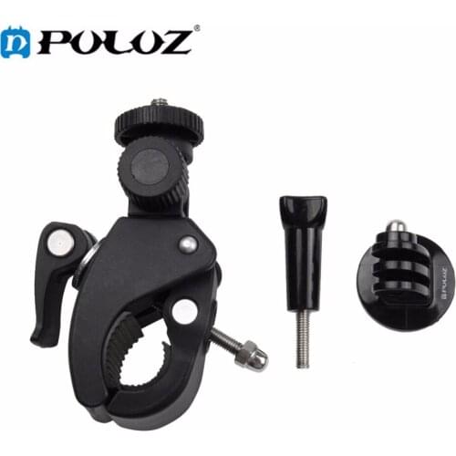 Black Motorcycle Bicycle Handlebar Holder & Tripod Mount & Screw for Dji OSMO Action/GoPro HERO7/6/5/5 4 Session/4/3+/3/2/Xiaoyi
