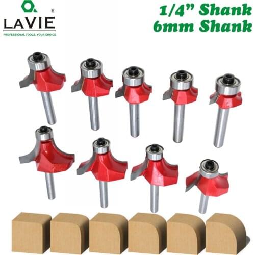 LAVIE 1pc 6mm 1/4 Shank Small Corner Round Router Bit for Wood Edging Woodworking Mill Classical Cutter Bit for Wood MC01035