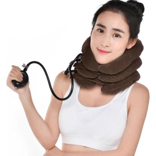 1Pc Inflatable Neck Massage Pillow Healthcare Neck Relaxation Cervical Device Traction Drop Collar Therapy Pain Relief