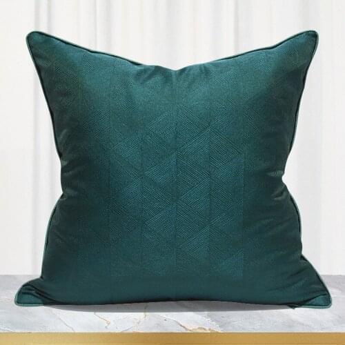 Christmas Decoration Home Cushion Cover 50x50 Green Geometric Decorative Pillow Cover Luxury Jacquard Sofa Pillowcase 45x45