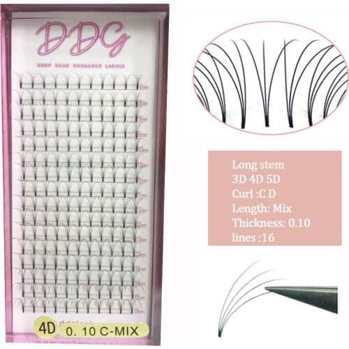 Wholesale Mixed Length Cluster Eyelash Extensions Cashmere Matte Black Individual Lashes Cluster Silk Eyelashes Premade Fans