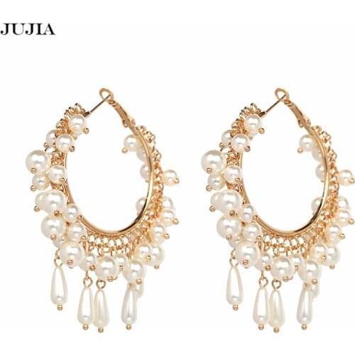 Wholesale New Arrivals Fashion Simulated-pearl Wedding Drop Earrings For Women Boho Statement Earrings Brincos