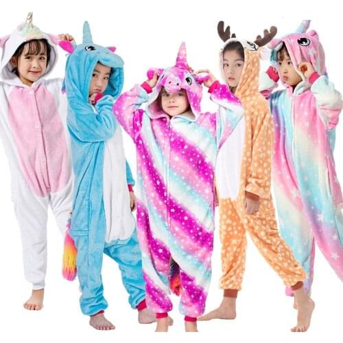 Kigurumi Pajamas Unicorn For Children Baby Girls Pyjamas Boys Sleepwear Animal Lion Deer Licorne Onesie Kids Costume Jumpsuit