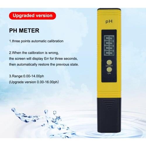 Yieryi Protable LCD Digital Pen Type PH Meter Range: 0.00~14.00 Water Quality Tester for Aquarium Swimming Pool Water Wine Urine