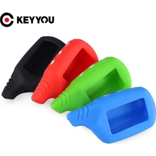 KEYYOU For Starline B91 Car Alarm Remote Controller LCD Transmitter For Starline B9 B6 A91 A61 Keychain Silicone Cover Key Case