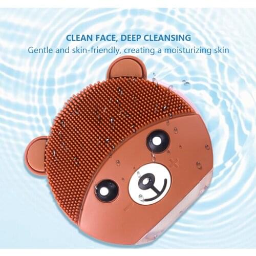 Silicone Sonic Electric Facial Cleansing Brush Face Cleaner Deep Pore Cleaning Skin Massager Face Cleansing Brush Device