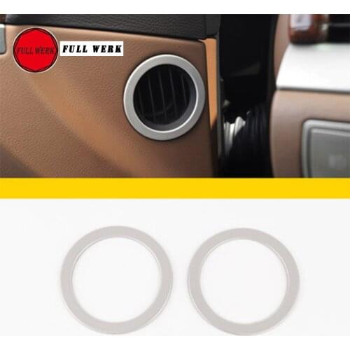 SS Car Styling Door Air Vent Trim for VW Phaeton Door Air Conditioning Outlet Cover Decoration Ring Sticker Interior Accessories