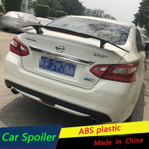 Universal Sedan Spoiler With brake lights For Nissan Teana Altima 2016-2020 ABS Plastic Car Rear Wing Trunk Spoiler Sport Black