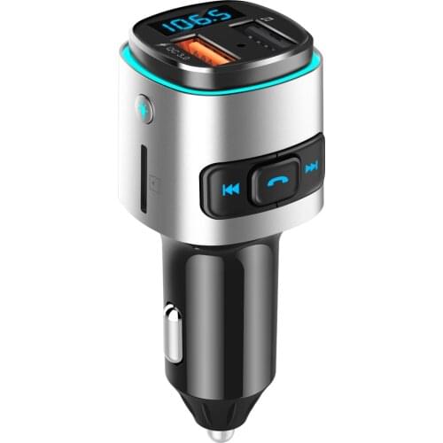 Universal protable QC3.0 Quick mini Charge Adapter Fast USB Charger Bluetooth V4.2 Wireless MP3 Music Player Car FM Transmitter