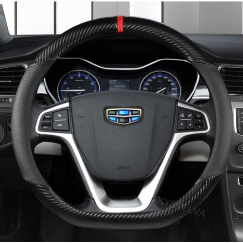 D Type Car Steering Wheel Cover Wrap For Geely Atlas 2016 - 2021 Coolray I 2020 2021 Emgrand 7 2018 - 2021 Emgrand GT 2015- 2021