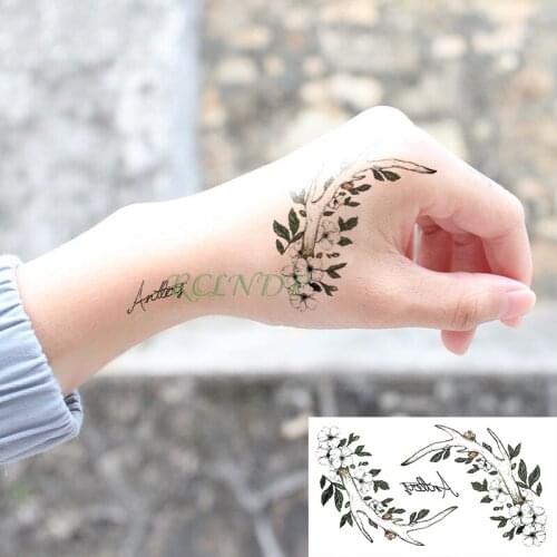 Waterproof Temporary Tattoo Sticker Peach blossom flower paw Fake Tatto Flash Tatoo Tatouage Wrist Foot Hand For Girl Women Men