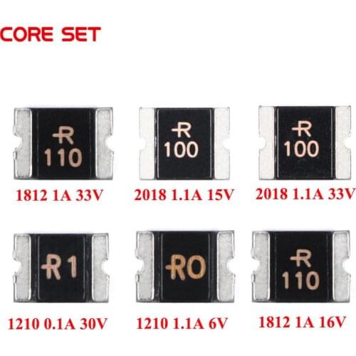 10 Pcs 1210 1812 2018 SMD PTC Resettable Fuse 0.1A 1A 1.1A 33V 16V 15V 6V SMD2018P100TF/33 SMD1210P010TF 15V Original