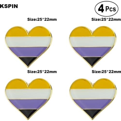Nonbinary Pirde Flag Pin Lapel Pin Badge Brooch Icons 4pcs