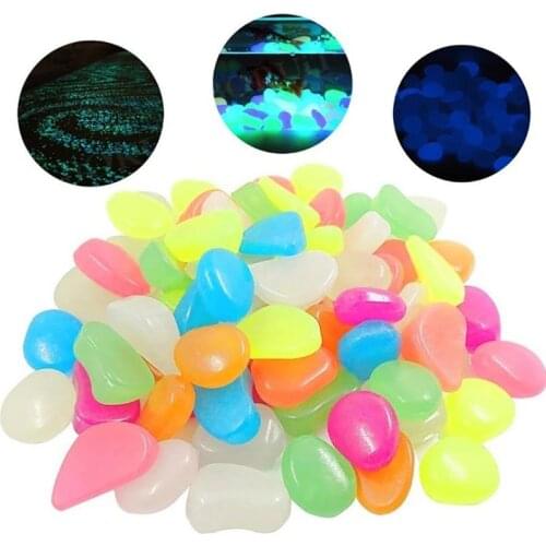 50/100pcs Glow In The Dark Garden Pebbles Glow Stones Rocks For Walkways Garden Path Patio Lawn Garden Yard Decor Luminous Stone