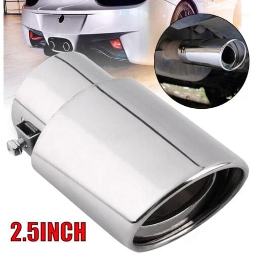 63mm Car Rear Round Exhaust Pipe Tail Muffler Tip for 1.5-2.2 Exhaust Volume Tail Throat Stainless Steel Automobile Muffler Tip