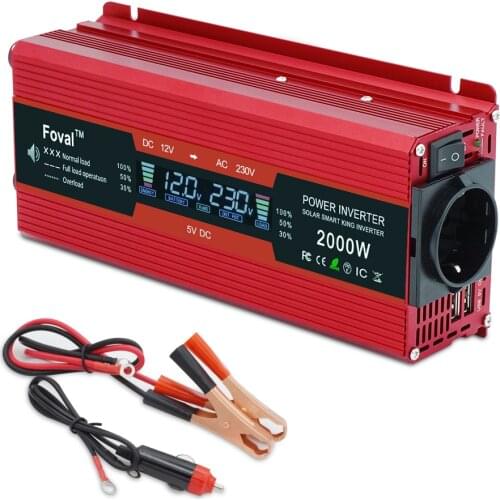 Car Inverter LCD Display DC 12V To AC 220V 1500W/2000W/2600W Power High Frequency Transformer 12 v 220 v преобразователь Camping