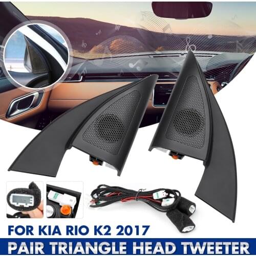 Pair Car tweeter audio trumpet speakers tweeter Front Triangle Head Tweeter Speaker with Wire For kia RIO 2017 K2