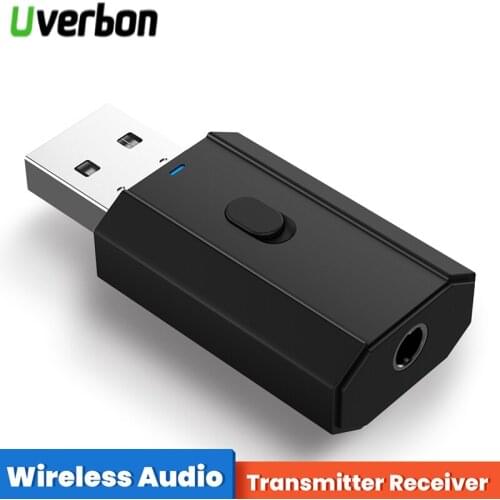 Uverbon Bluetooth 5.0 4 In 1 Audio Transmitter Receiver 3.5MM Jack Stereo Audio Wireless Adapter For Car TV Laptop Speaker