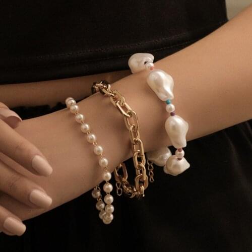 CHUNSHI Bohemian Three Layers Baroque Unusual Pearl Bracelet Color Rice Beads Bracelet On Hand 2021 Trend Impact For Women