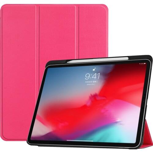 Funda For iPad Pro 11 2018 Case With Pencil Holder Smart PU Leather Trifold Stand + PC Hard Back Cover For New iPad Pro 11 Case