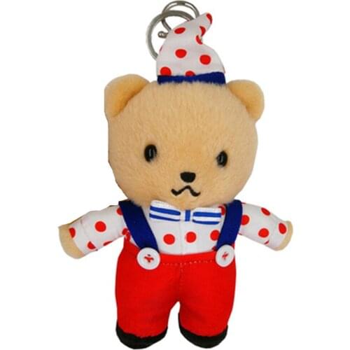 Cute Bear backpack pendant ornament in pink dress blue pants with pants