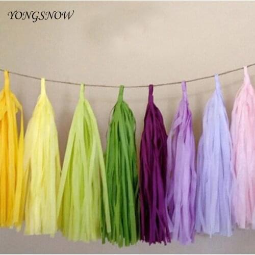 5 Sheets/lot Decorative DIY Tissue Paper Tassel Garland Fringe Bunting Backdrop Garland Wedding Birthday Party Decorations