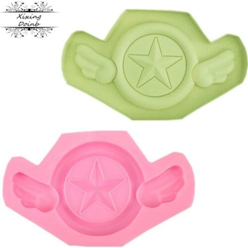 DIY five pointed star wing shape drop glue clay decoration tool silica gel mold chocolate cake decoration mold