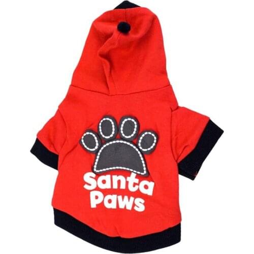 Pet Clothing Dog Clothing Christmas Style Footprints Cotton Wool Belt Cap Velcro Shirts Autumn and Winter