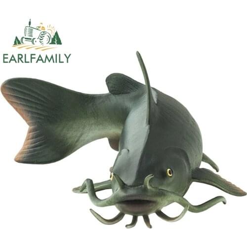 EARLFAMILY 13cm x 8.5cm for Cat Fish Camper Truck Decal DIY Car Stickers Anime Waterproof Custom Printing Vehicle Decoration