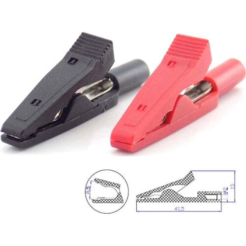Alligator Clips Crocodile Adapter 2mm Banana Plug Probe Clip for Multimeter Pen Test Lead Cable Insulated
