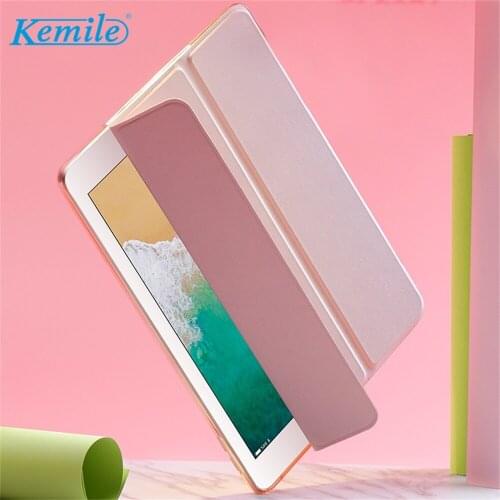 Kemile For iPad Pro 9.7 Case Ultra-thin Trifold Smart Auto Sleep/Wake Lightweight Stand Cover For iPad 6th 9.7 2017/2018 Case