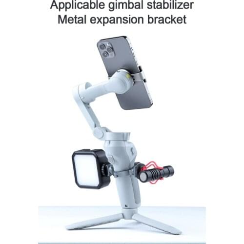 53CC Ring Clamp Cold Shoe Adapter 360° Rotation Compatible with Mobile 3 & OM4, Stabilizer Mic Fill Light Expand Bracket