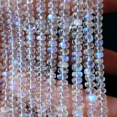 Icnway 25cm natural moonstone 3-4mm 4-5mm 5-5.5mm Roundel Beads Diy Jewelry Accessorie Necklace Bracelet Earrings Loose Beads