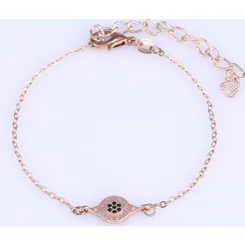 Copper Micro Pave Jewelry Vintage Zircon Eye Bead Bracelet For Women Men Handmade Chain Bracelet For Best Friend Bijoux Gifts